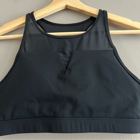 Fleo High Neck Mesh Active Sport Bra Padded Black Sz Medium - Picture 4 of 9